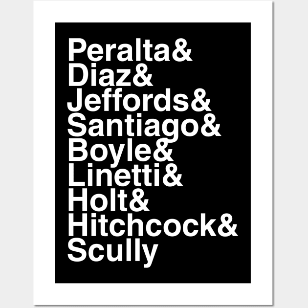 Brooklyn Nine-Nine Helvetica List Wall Art by DennisMcCarson